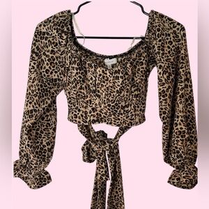 Leopard Print Long Sleeve Top